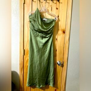 NWT - Billy J. size 16 (girls) satin, one-shoulder Kimbra midi dress